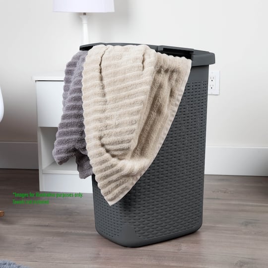 Mind Reader 60L Hamper Laundry Basket with Cutout Handles